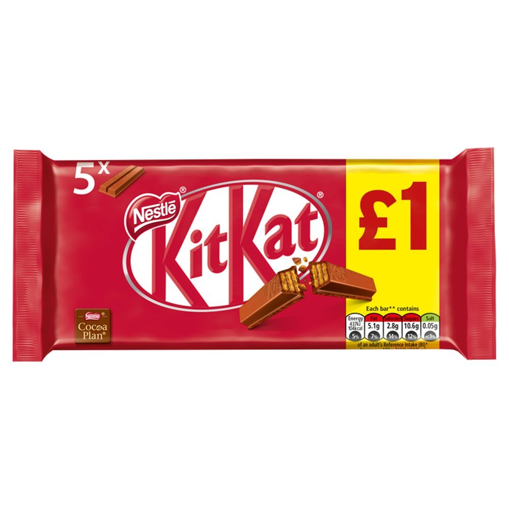 Kit Kat 2 Finger Milk Chocolate Biscuit Bar 5 Pack